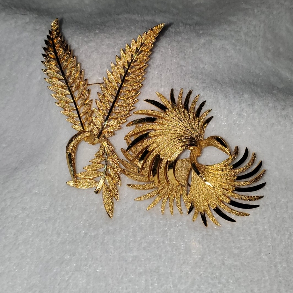 Gold Statement Phoenix Brooches